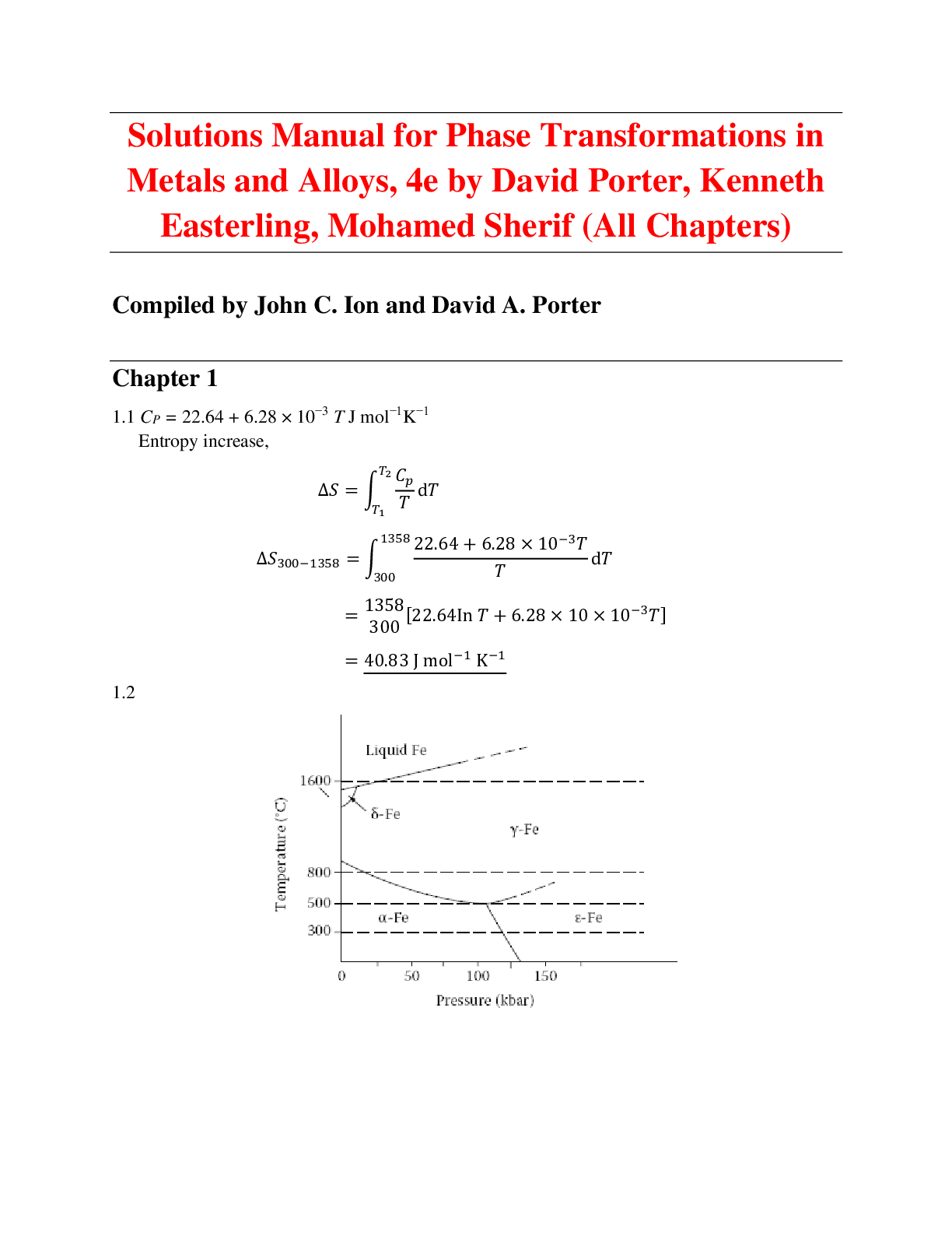 Recommended document preview for Phase Transformations in Metals and Alloys, 4th Edition by David Porter, Kenneth Easterling, Mohamed Sherif | Solutions Manual